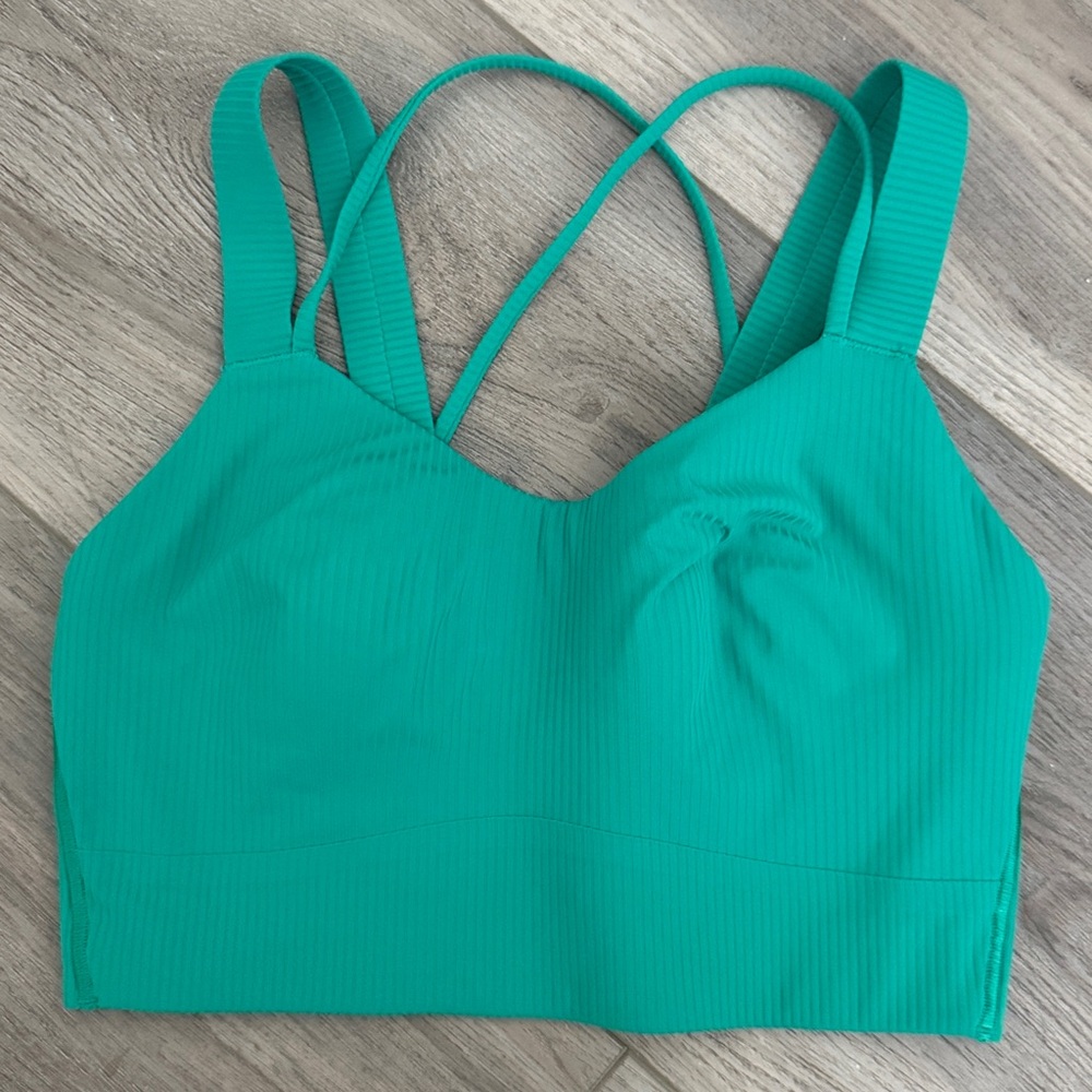 Lululemon like a cloud longline bra - ribbed Green size 4